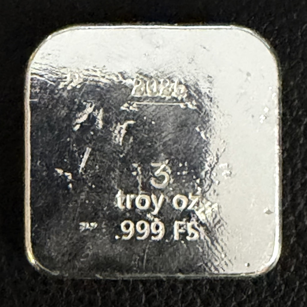 Bunker Bullion -  3 ozt Hammered Square - .999 Fine Silver