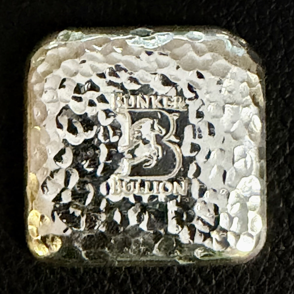 Bunker Bullion -  3 ozt Hammered Square - .999 Fine Silver
