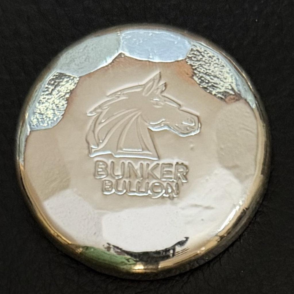 Bunker Bullion -  3 ozt Hammered Round - .999 Fine Silver