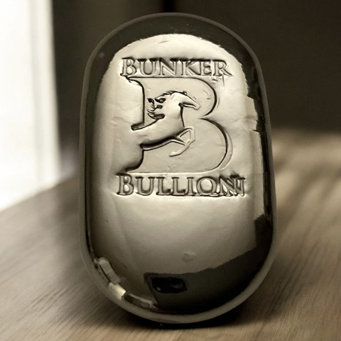 1 Oz "Bunker Bean" - Hand Poured .999 Fine Silver Bar