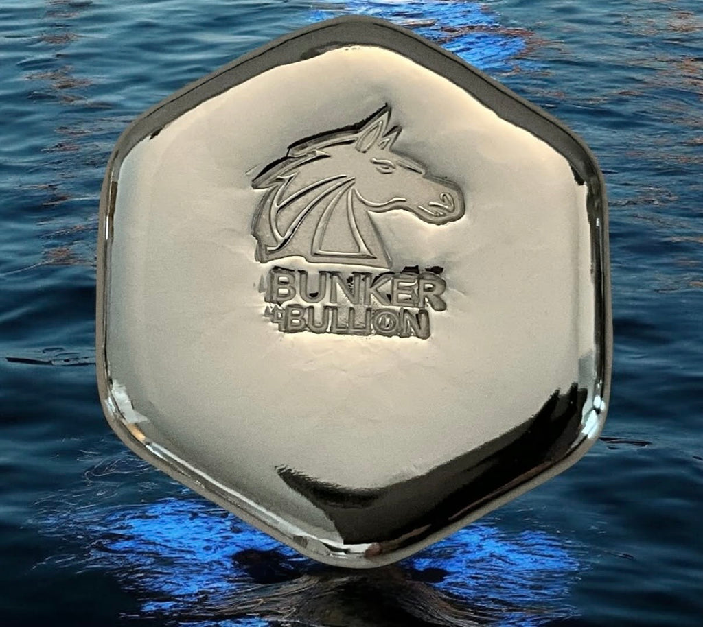 Bunker Bullion -  Hexagon Bar - 3 ozt. Fine Silver