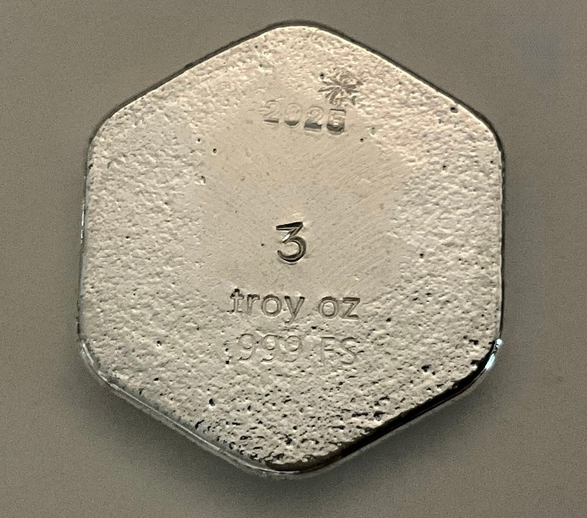 Bunker Bullion -  Hexagon Bar - 3 ozt. Fine Silver
