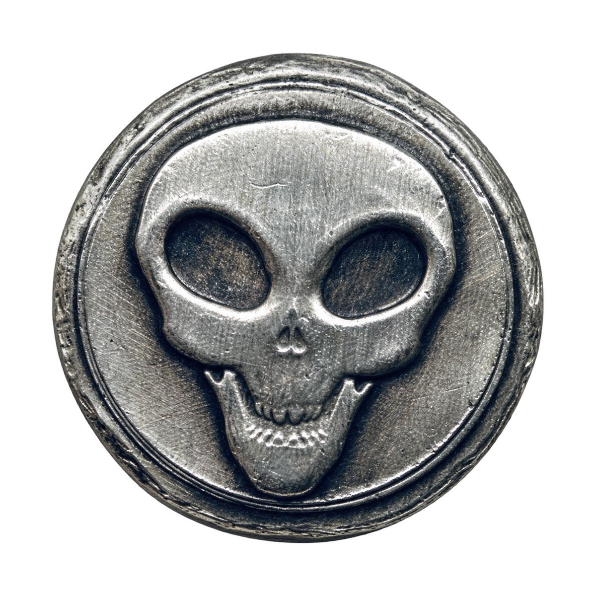 1 Oz 'Creepy Alien Head' - Hand Poured .999 Fine Silver Round