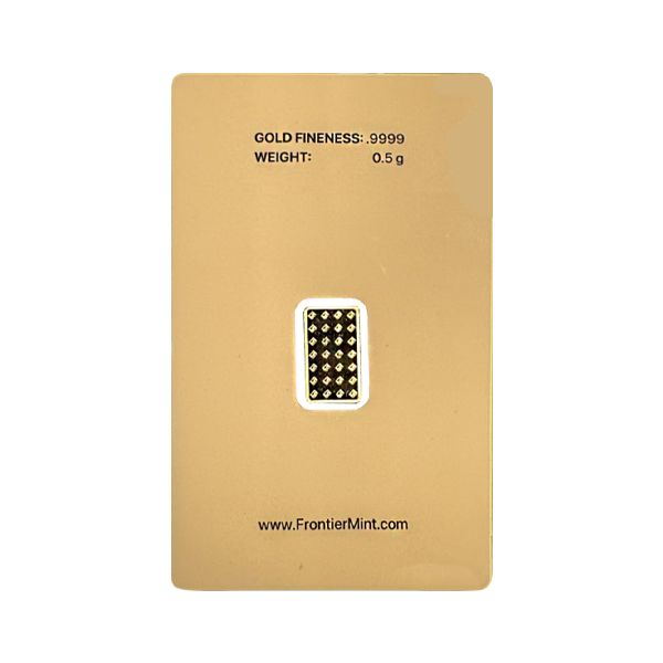 Frontier Mint - .5 Gram in Assay - .999 Fine Gold Bar