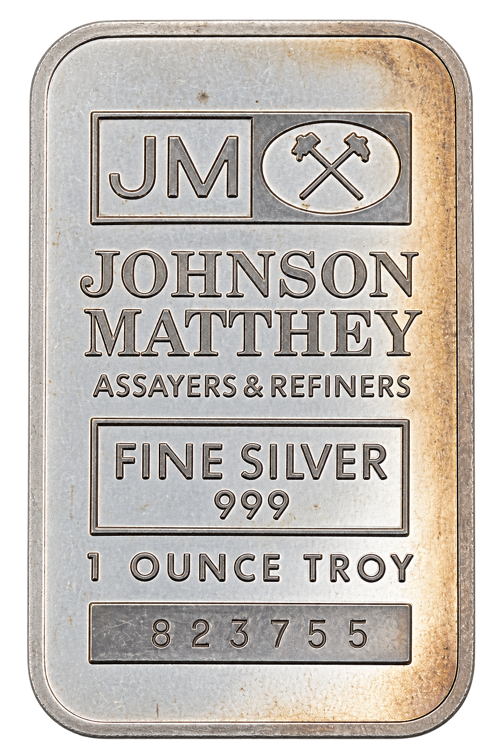 Vintage - Johnson Matthey Second Gen Hammer Back - 1 Ozt .999 Fine Silver Bar