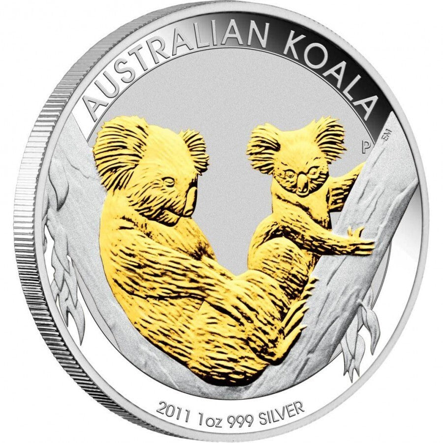 Australian - 2011 24k Gilded- Koala Gilded - 1 Ozt. Fine Silver w/ Complete Original Packaging