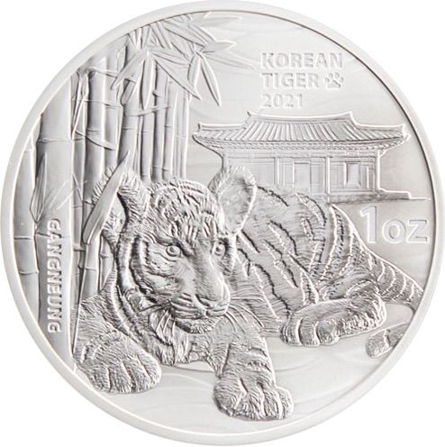 2021 Korean Lunar New Year Tiger Silver 1 oz Silver Coin