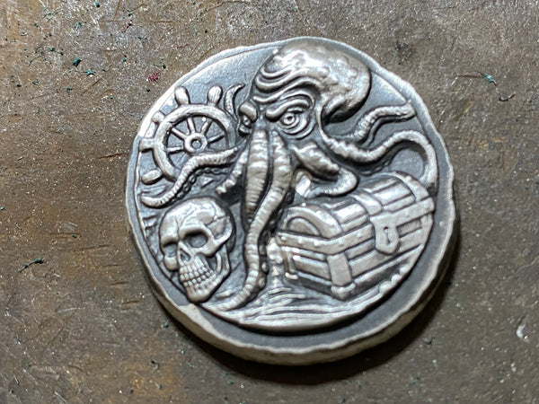1 oz "Secrets of the Kraken" .999 Fine Silver Round