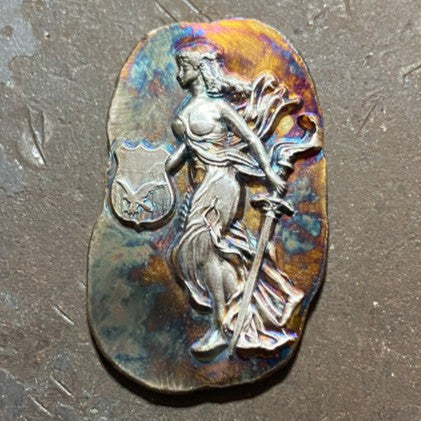 0.5 Oz "Lady Columbia"- Hand Poured .999 Fine Silver Bar