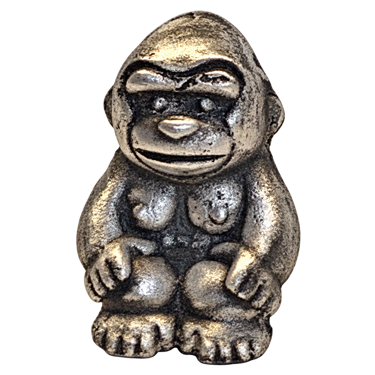 2 Oz '3D Lil Gorilla' - Hand Poured .999 Fine Silver Statue