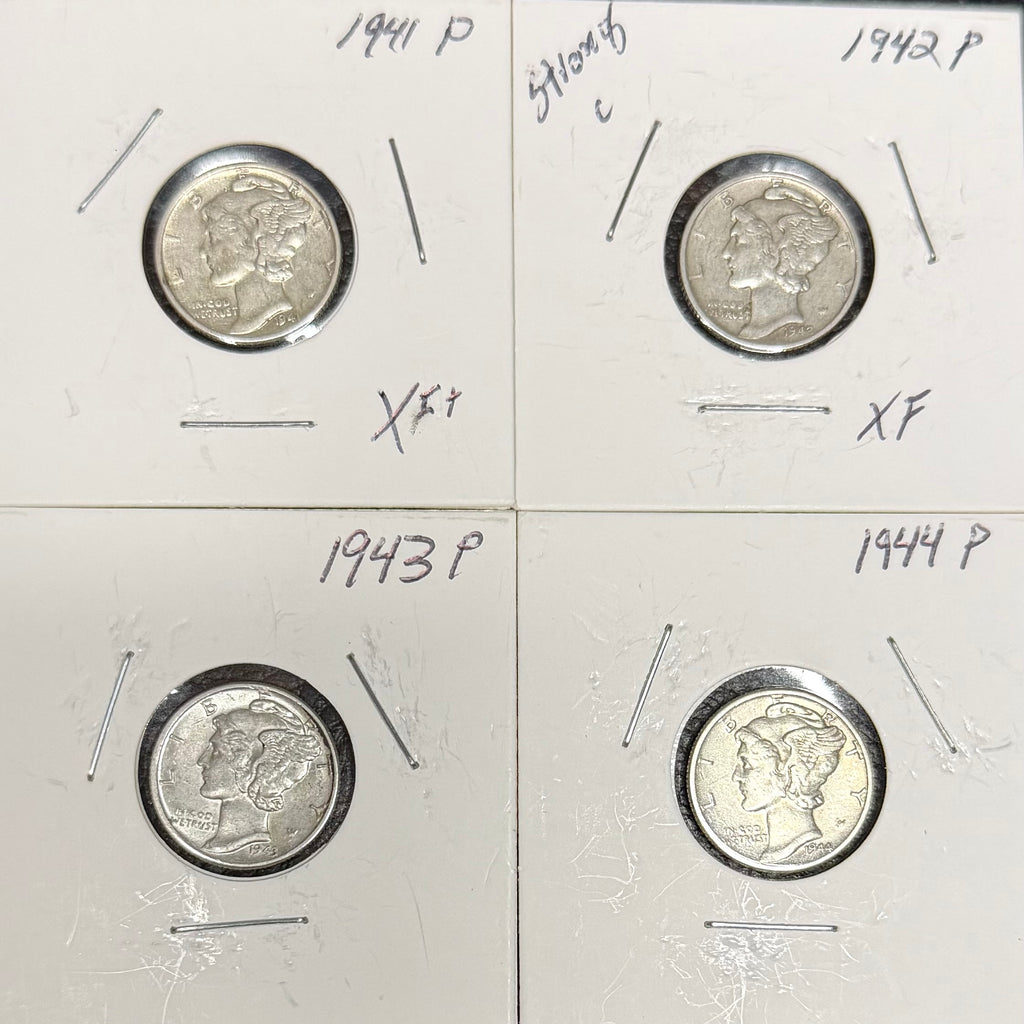 Mercury Dime - $1 Face Value - XF - Random Year