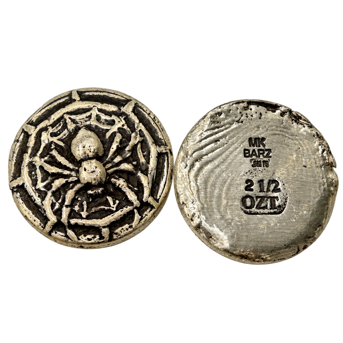 2.5 Oz 'Deadly Web Spider' - Hand Poured .999 Fine Silver Round