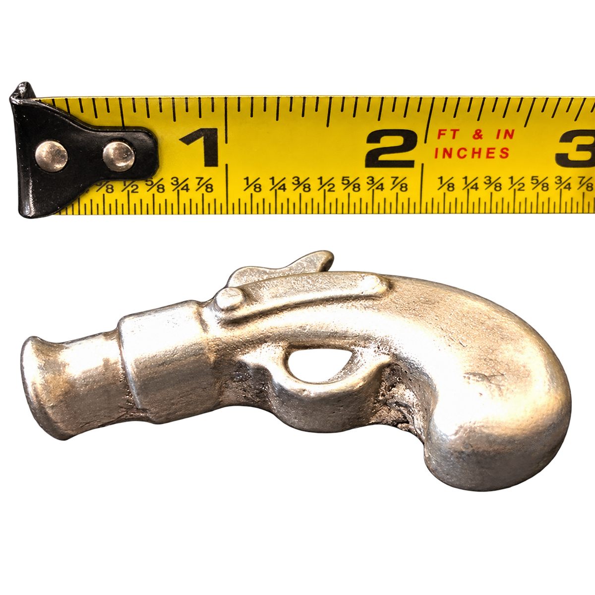 3 Oz 'Pirate Pistol' - Sand Cast .999 Fine Silver