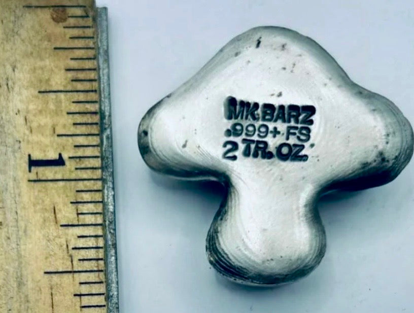 2 Troy Oz MK BarZ 'Mushroom' Hand Poured