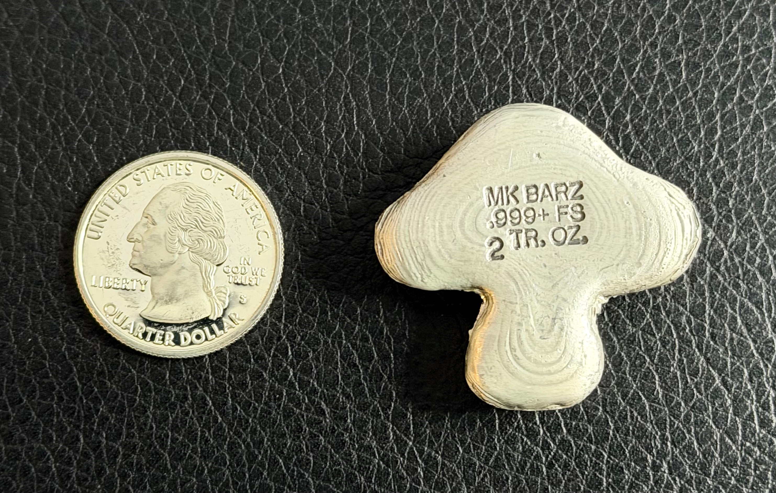 2 Troy Oz MK BarZ 'Mushroom' Hand Poured