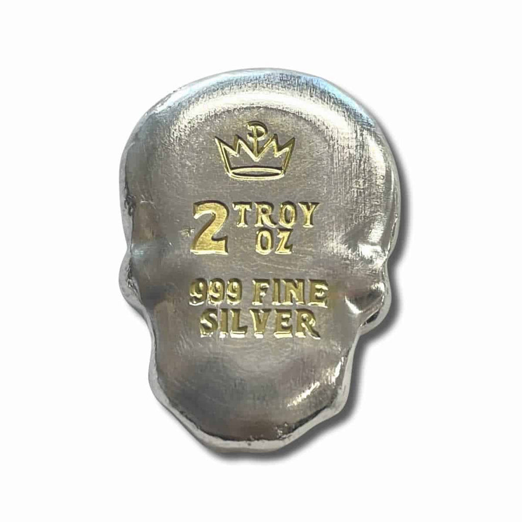 Monarch 2 Ozt -Gold Plated Sunflower Sugar Skull - Day of the Dead -  with Custom Box - .999 Fine Silver