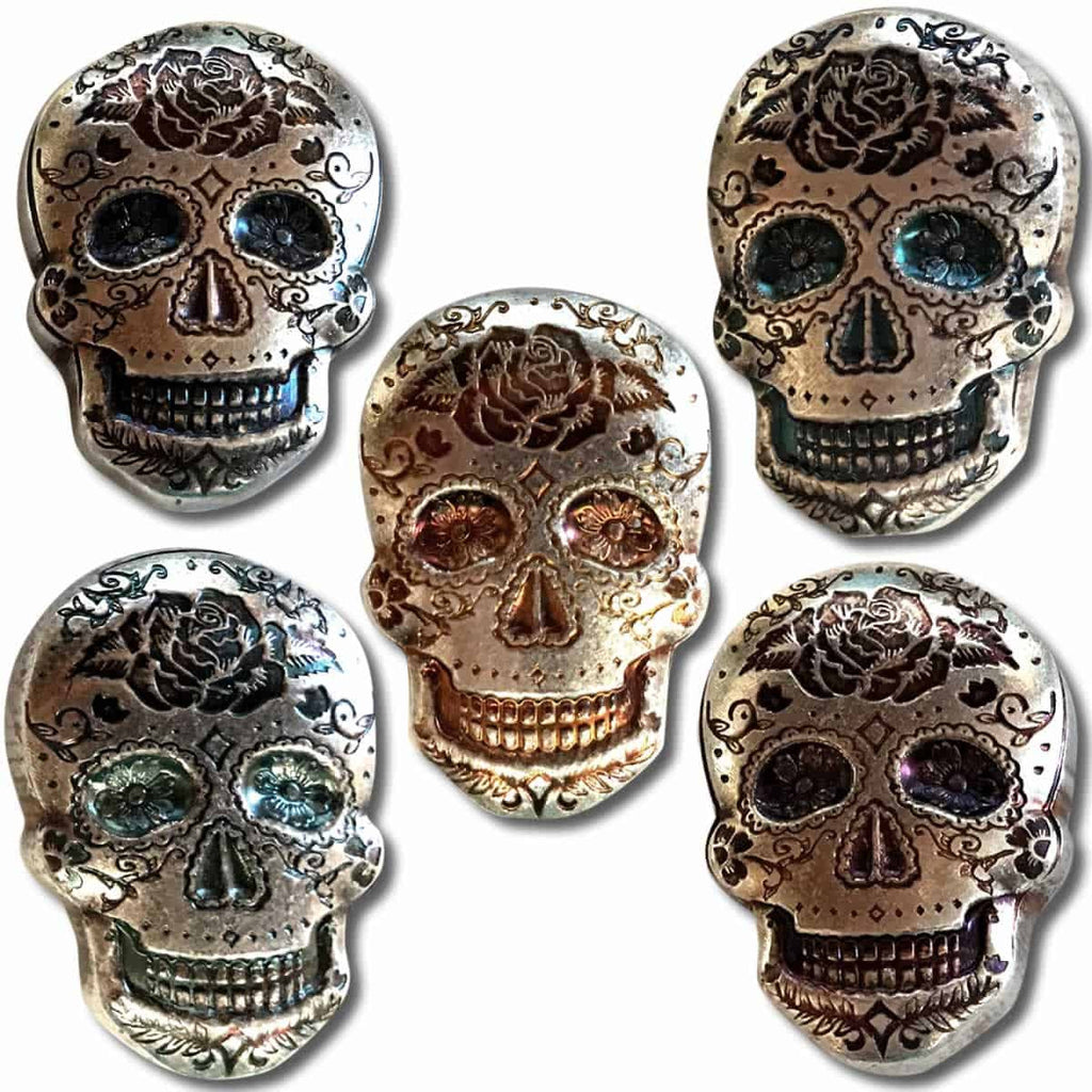 Monarch Mint - 2 oz .999 Fine Silver Sugar Skull - Rose