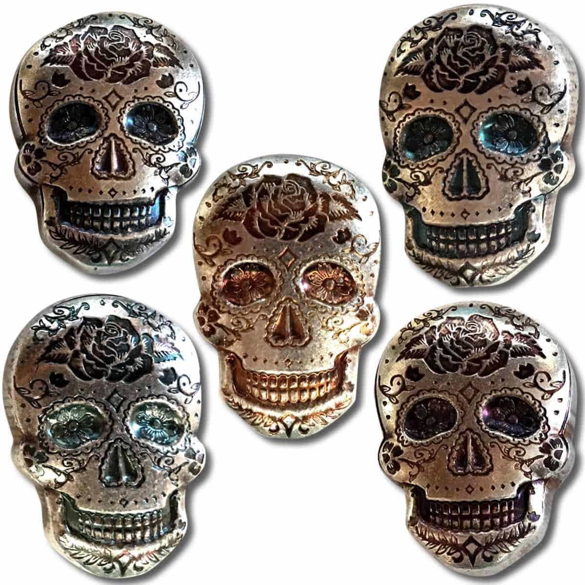 Monarch Mint - 2 oz .999 Fine Silver Sugar Skull - Rose