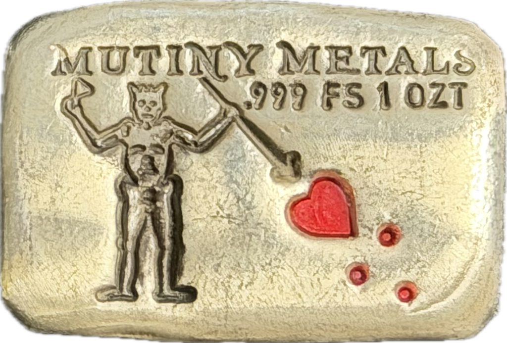 1 Ozt. Mutiny Metals - Colorized Black Beards Flag  - .999 Fine Silver