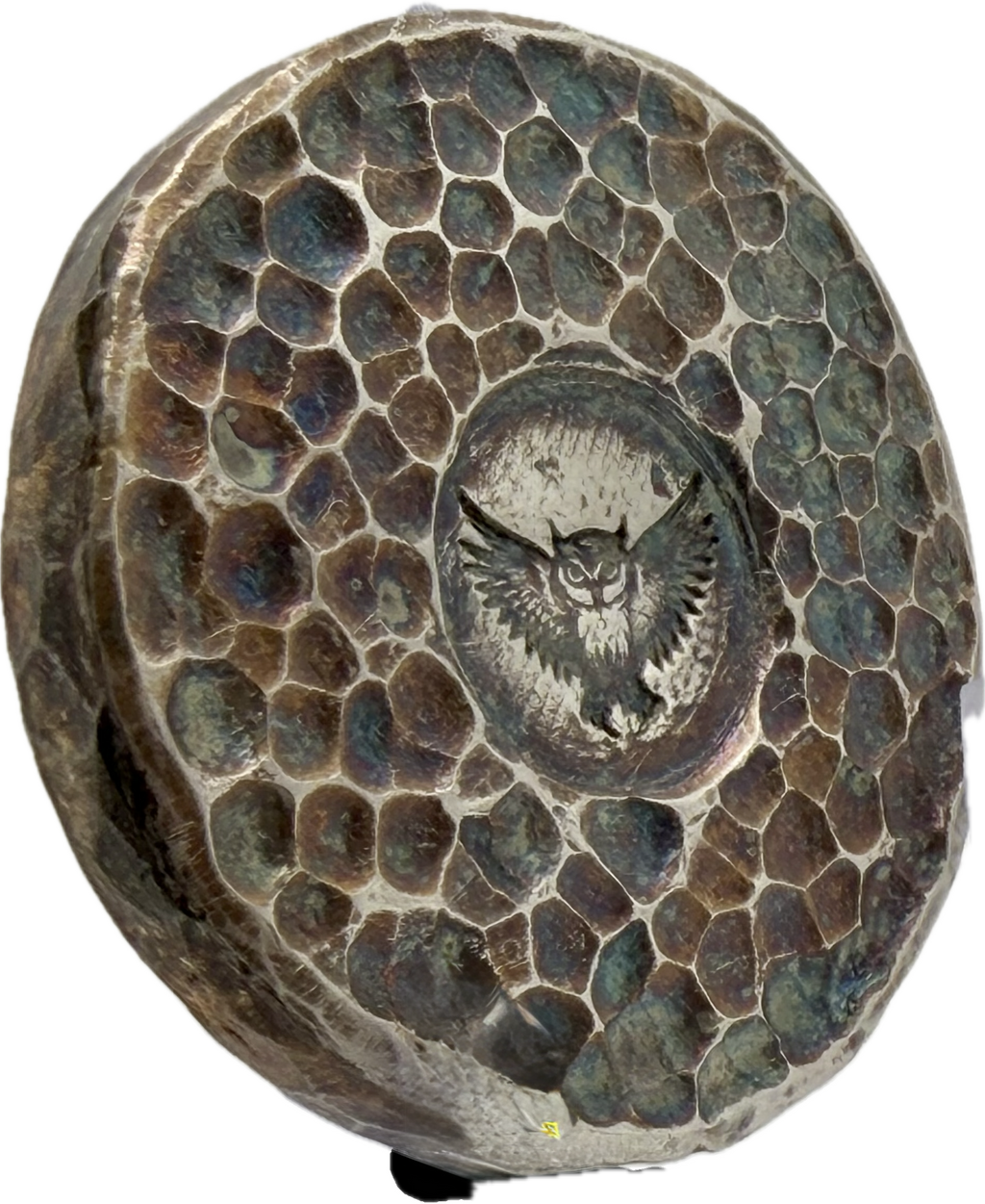 Omen - 52 Gram Owl Hammered & Toned Round. .999 Fine Silver