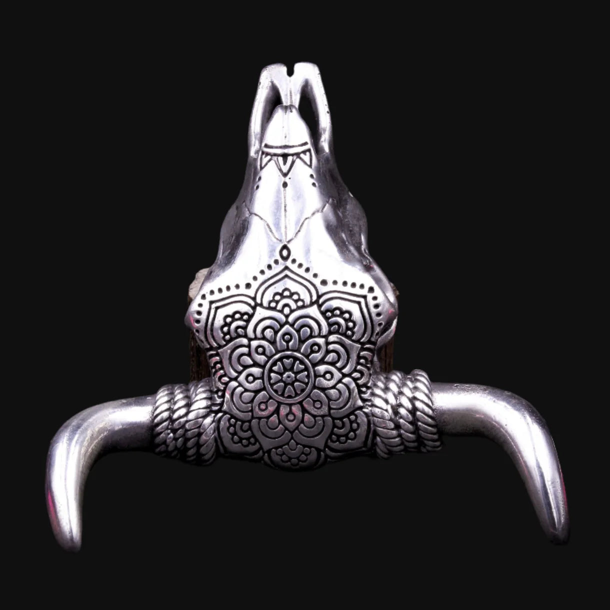 Ornate Bull Skull -  5 Ounces .999 Fine Silver