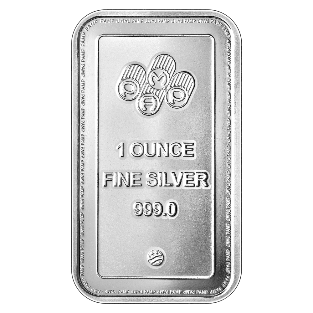 1ozt Pamp "Lady of Liberty" .999 Fine Silver Bar - Secondary