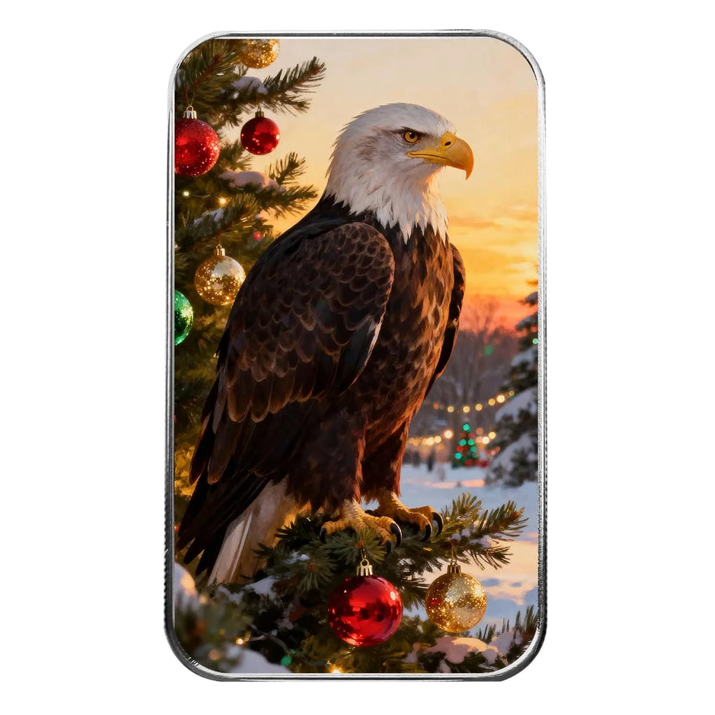 A Patriotic Christmas - 1 Ozt .999 Fine Silver Art Bar