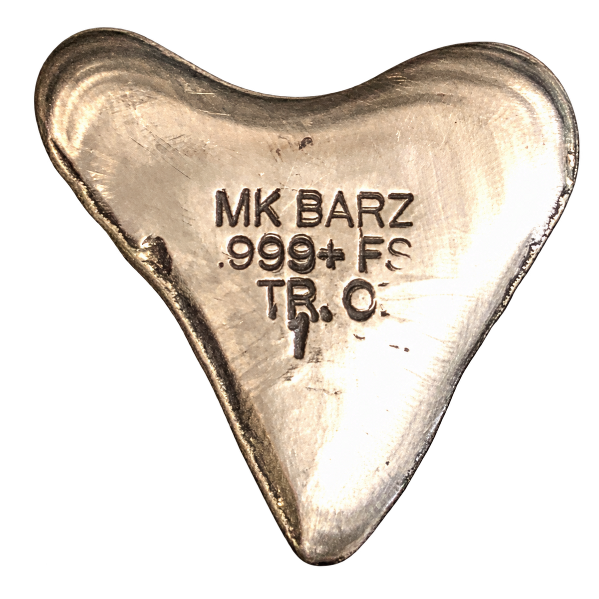 1 Oz '3D Shark Tooth' - Hand Poured .999 Fine Silver