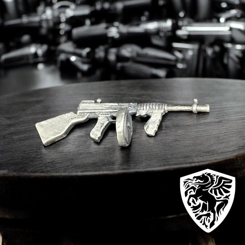 Tommy Gun Poured 10g Silver Statue