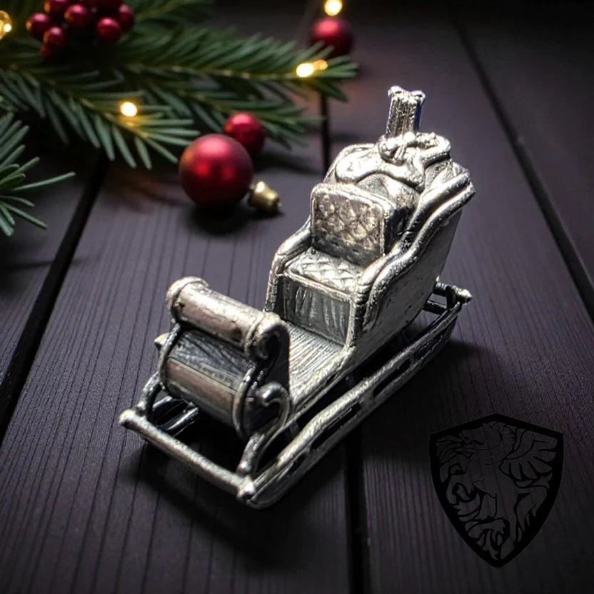 Santa Sleigh  – Limited Edition | 1 Ozt .999 Fine Silver | Handcrafted in the USA
