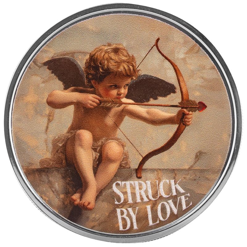 Struck by Love - 1 Ozt .999 Fine Silver - Color Round