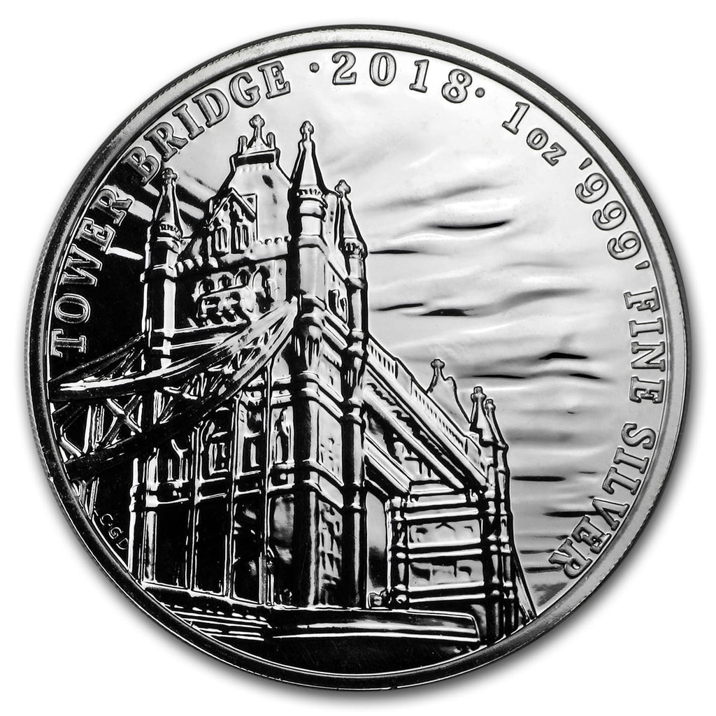2018 Great Britian Landmarks of Britain (Tower Bridge) 1 oz Silver Coin