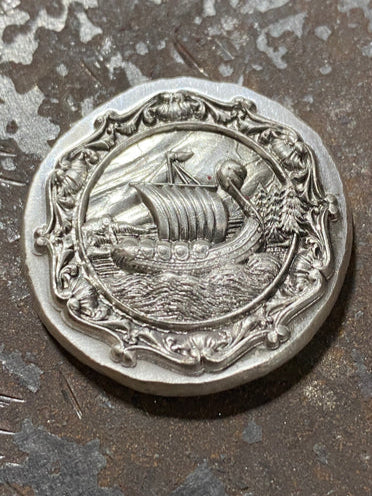 1 oz Viking Long Ship .999 Fine Silver Round
