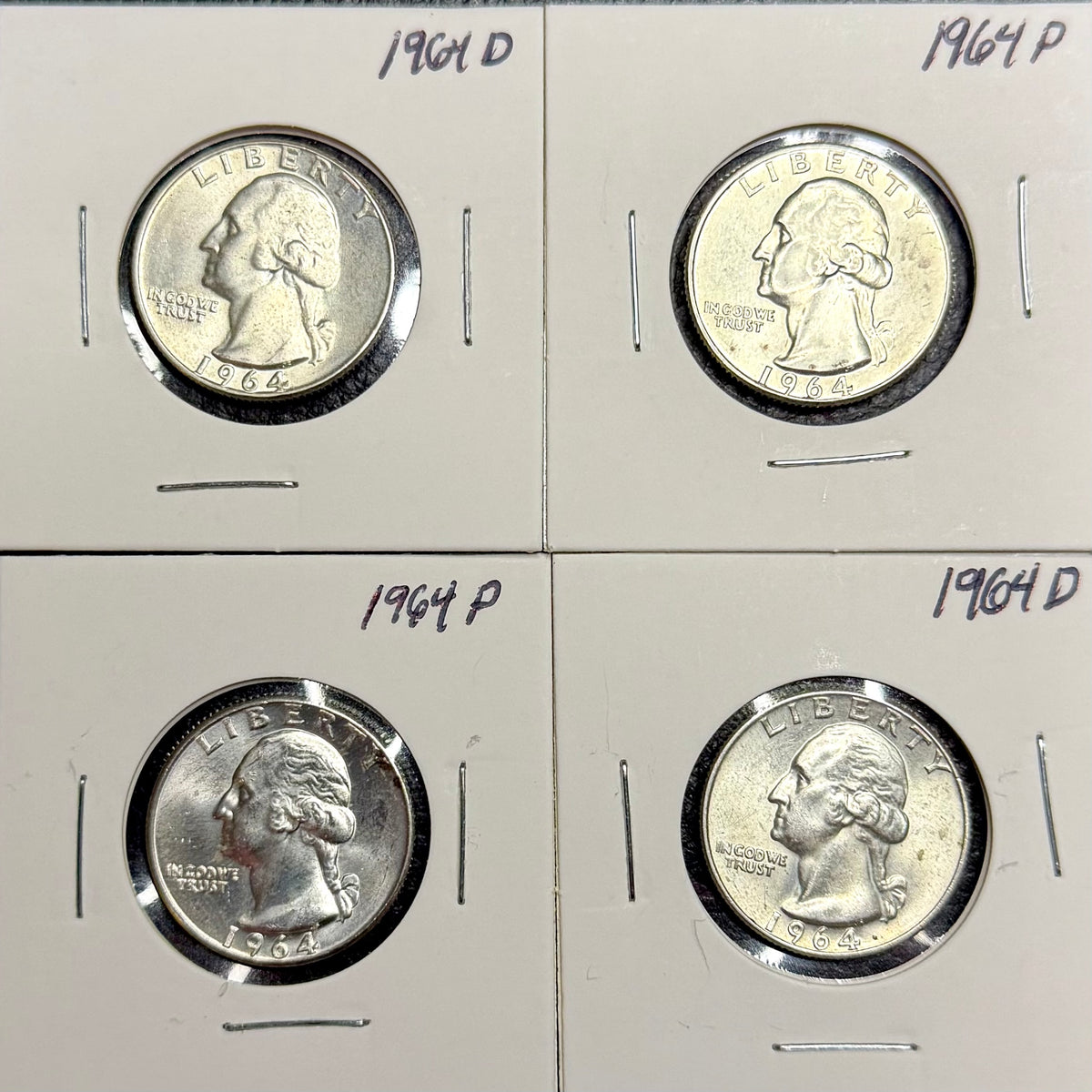 Washington Quarters - 1964 P & D - Brilliant Uncirculated