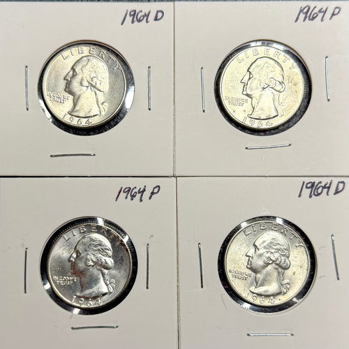 Washington Quarters - 1964 P & D - Brilliant Uncirculated