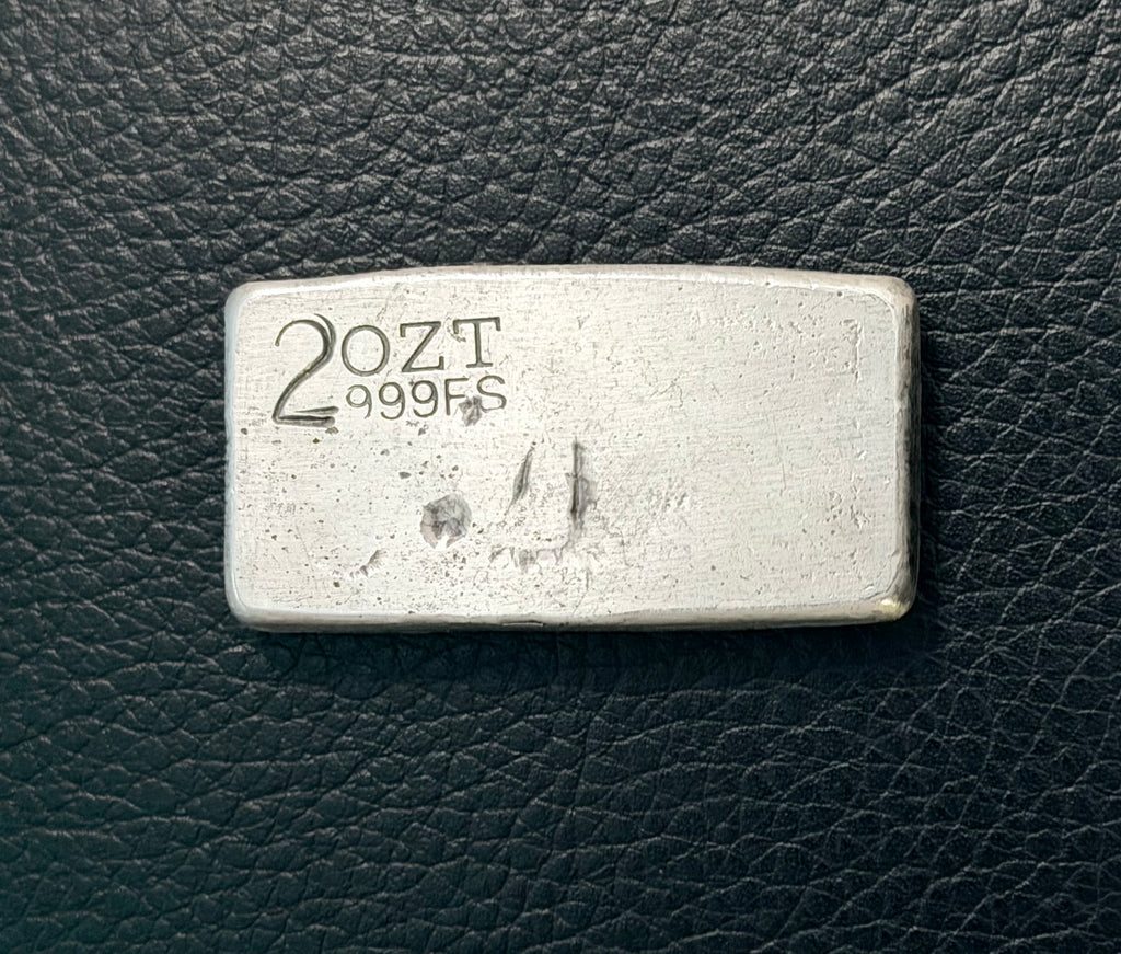 WD Pours - 2 Ozt Hammered Edge Lightening Bolt Bar - .999 Fine Silver