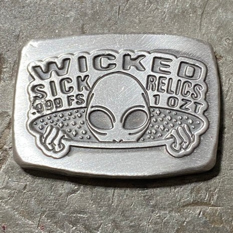 1 oz "Wicked Sick Relics Blackhole" - Hand Poured .999 Fine Silver Bar
