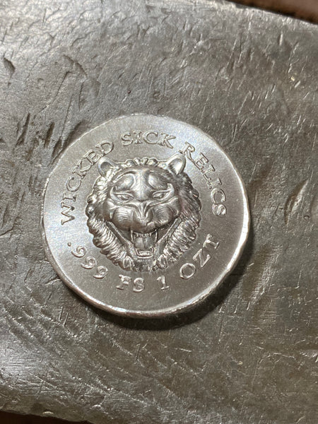 1 oz Wicked Sick Relics Lion .999 Fine Silver Round