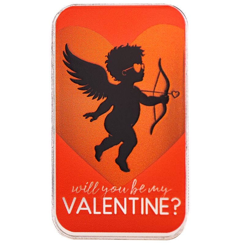 Will you Be My Valentine - 1 Ozt .999 Fine Silver - Color Bar